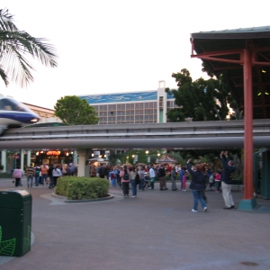 Monorail Station with Disneyland Hotel in Background