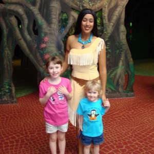 Lindsay and Abbey with Pocahontas.